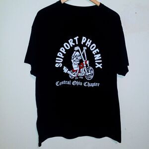 Phoenix Motorcycle Club Central Ohio Chapter Shirt-Large-Skeleton Graphic-Biker